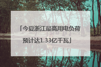 今夏浙江最高用电负荷预计达1.33亿千瓦