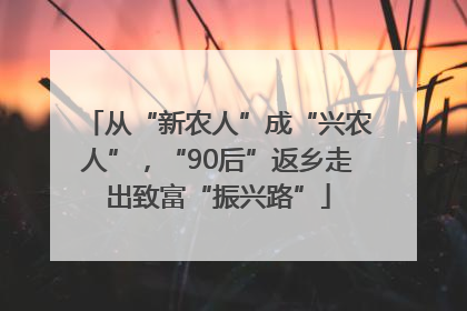 从“新农人”成“兴农人”，“90后”返乡走出致富“振兴路”