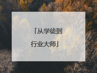 从学徒到行业大师