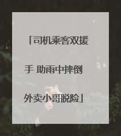 司机乘客双援手 助雨中摔倒外卖小哥脱险