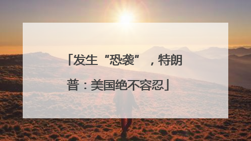 发生“恐袭”，特朗普：美国绝不容忍