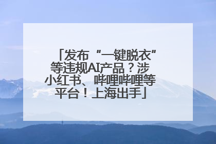 发布“一键脱衣”等违规AI产品？涉小红书、哔哩哔哩等平台！上海出手