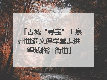 古城“寻宝”！泉州世遗文保学堂走进鲤城临江街道
