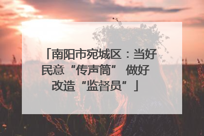 南阳市宛城区：当好民意“传声筒” 做好改造“监督员”
