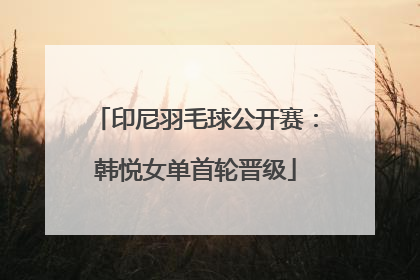印尼羽毛球公开赛：韩悦女单首轮晋级