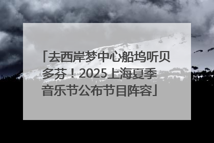 去西岸梦中心船坞听贝多芬！2025上海夏季音乐节公布节目阵容