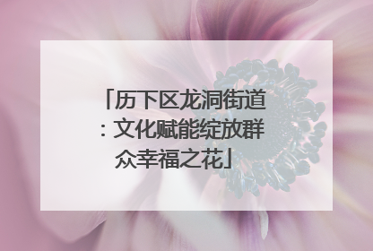 历下区龙洞街道：文化赋能绽放群众幸福之花