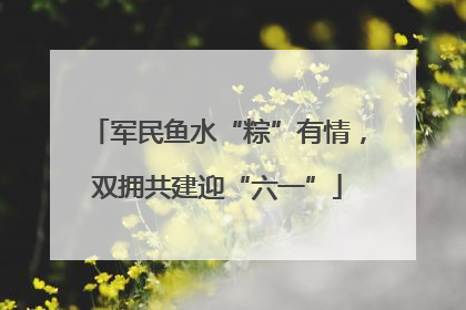 军民鱼水“粽”有情，双拥共建迎“六一”