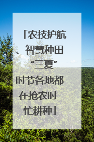 农技护航、智慧种田 “三夏”时节各地都在抢农时 忙耕种