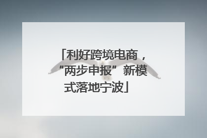 利好跨境电商，“两步申报”新模式落地宁波