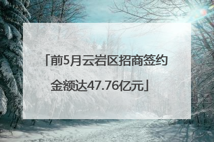 前5月云岩区招商签约金额达47.76亿元