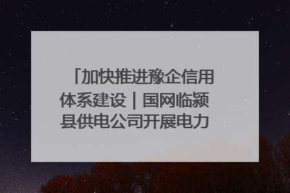 加快推进豫企信用体系建设｜国网临颍县供电公司开展电力行业信用企业现场咨询访谈工作