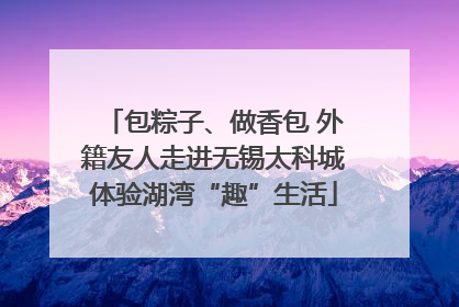 包粽子、做香包 外籍友人走进无锡太科城体验湖湾“趣”生活