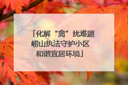 化解“禽”扰难题 崂山执法守护小区和谐宜居环境