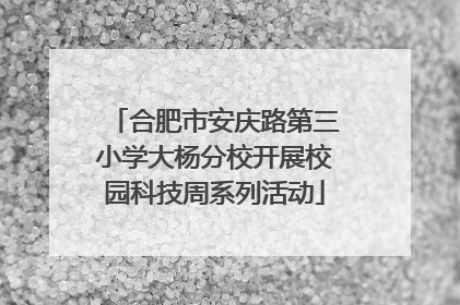 合肥市安庆路第三小学大杨分校开展校园科技周系列活动