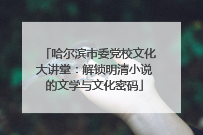 哈尔滨市委党校文化大讲堂：解锁明清小说的文学与文化密码