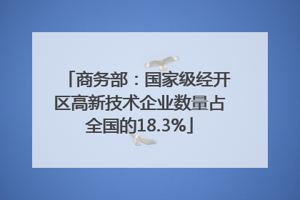 商务部：国家级经开区高新技术企业数量占全国的18.3%