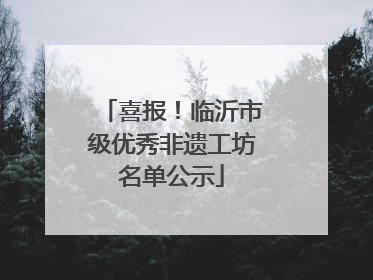 喜报！临沂市级优秀非遗工坊名单公示