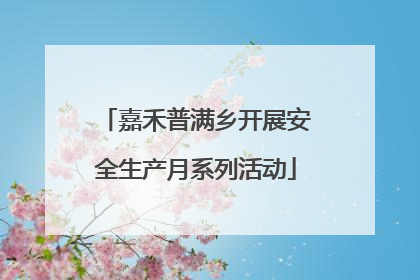 嘉禾普满乡开展安全生产月系列活动