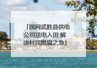 国网武胜县供电公司送电入田 解决村民燃眉之急