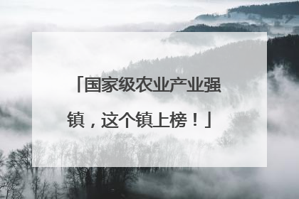 国家级农业产业强镇，这个镇上榜！
