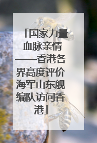 国家力量 血脉亲情——香港各界高度评价海军山东舰编队访问香港