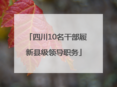 四川10名干部履新县级领导职务