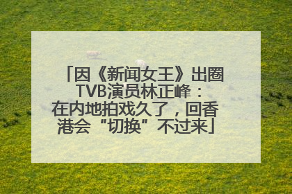 因《新闻女王》出圈 TVB演员林正峰：在内地拍戏久了，回香港会“切换”不过来