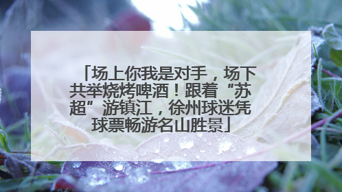 场上你我是对手，场下共举烧烤啤酒！跟着“苏超”游镇江，徐州球迷凭球票畅游名山胜景