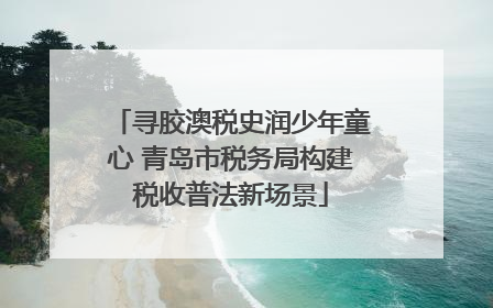 寻胶澳税史润少年童心 青岛市税务局构建税收普法新场景
