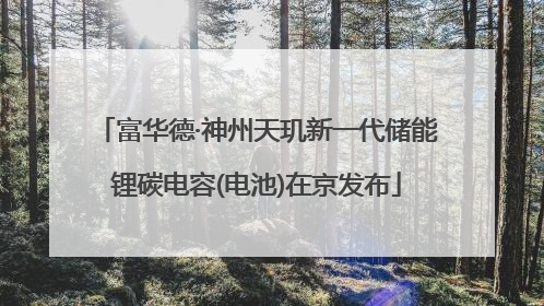 富华德·神州天玑新一代储能锂碳电容(电池)在京发布