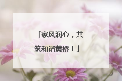 家风润心，共筑和谐黄桥！