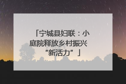 宁城县妇联：小庭院释放乡村振兴“新活力”