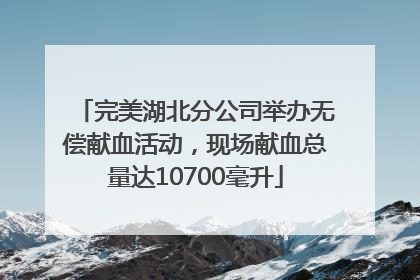 完美湖北分公司举办无偿献血活动，现场献血总量达10700毫升