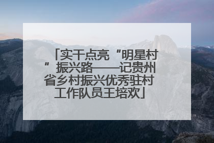 实干点亮“明星村”振兴路——记贵州省乡村振兴优秀驻村工作队员王培欢