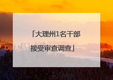 大理州1名干部接受审查调查