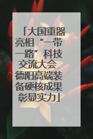 大国重器亮相“一带一路”科技交流大会 德阳高端装备硬核成果彰显实力