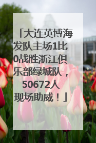 大连英博海发队主场1比0战胜浙江俱乐部绿城队，50672人现场助威！