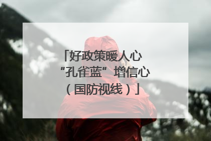 好政策暖人心 “孔雀蓝”增信心（国防视线）
