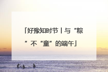 好豫知时节丨与“粽”不“童”的端午