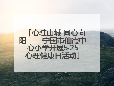 心驻山城 同心向阳——宁国市仙霞中心小学开展5·25心理健康日活动
