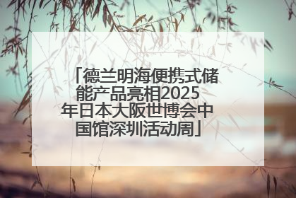 德兰明海便携式储能产品亮相2025年日本大阪世博会中国馆深圳活动周