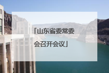 山东省委常委会召开会议