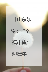 山东乐陵：“幸福市集”迎端午