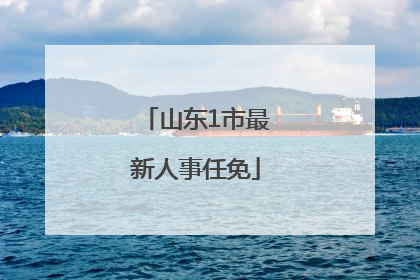 山东1市最新人事任免