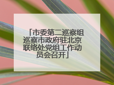 市委第二巡察组巡察市政府驻北京联络处党组工作动员会召开