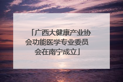 广西大健康产业协会功能医学专业委员会在南宁成立