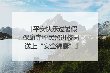 平安快乐过暑假 保康寺坪民警进校园送上“安全锦囊”