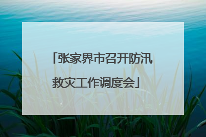 张家界市召开防汛救灾工作调度会