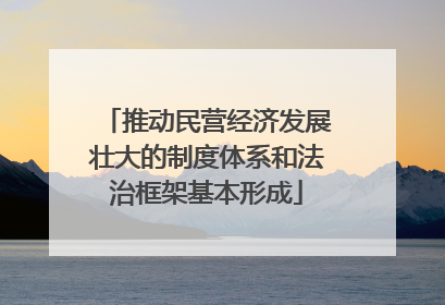 推动民营经济发展壮大的制度体系和法治框架基本形成